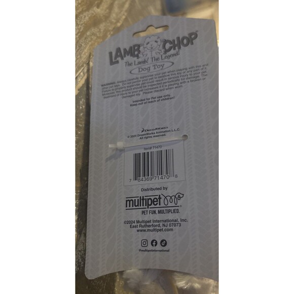 Lamb Chop Happy Birthday 9" Dog Plush Toy Squeaker Birthday Hat - Picture 4 of 4